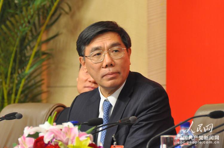 中國工商銀行董事長姜建清在“中國銀行改革與科學發(fā)展”集體採訪會上。（人民網(wǎng) 張啟川 攝）