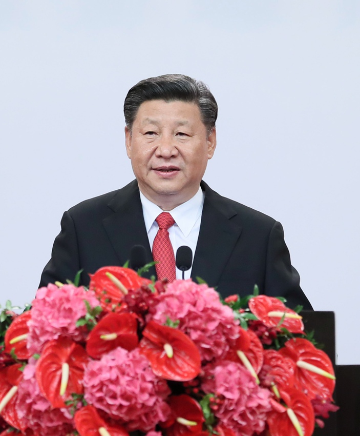 6月30日晚，國家主席習近平出席香港特別行政區(qū)政府歡迎晚宴並發(fā)表重要講話。 新華社記者 蘭紅光 攝