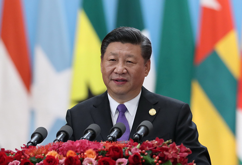 9月3日，中非合作論壇北京峰會在人民大會堂隆重開幕。中國國家主席習(xí)近平出席開幕式並發(fā)表題為《攜手共命運(yùn) 同心促發(fā)展》的主旨講話。新華社記者 黃敬文 攝
