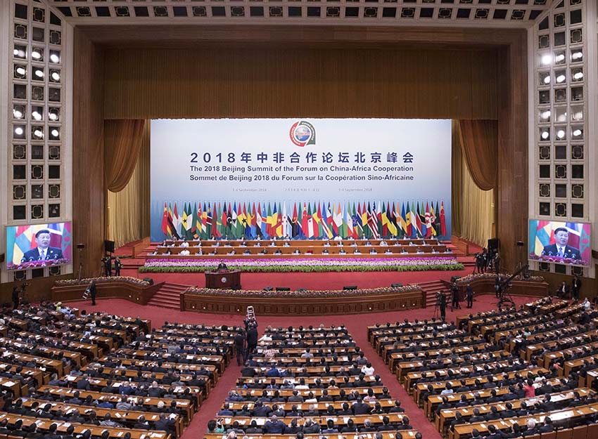 9月3日，中非合作論壇北京峰會在人民大會堂隆重開幕。中國國家主席習近平出席開幕式並發(fā)表題為《攜手共命運 同心促發(fā)展》的主旨講話。新華社記者 王曄 攝