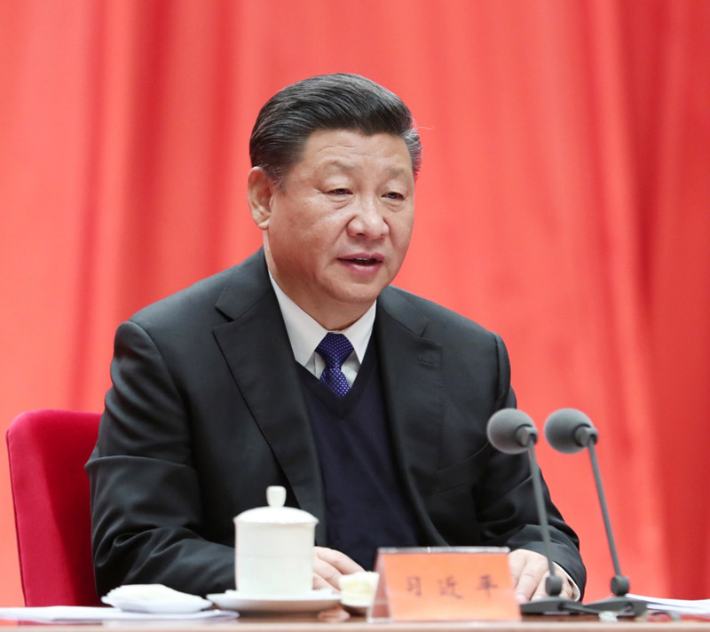 2018年1月11日，中共中央總書記、國家主席、中央軍委主席習(xí)近平在中國共產(chǎn)黨第十九屆中央紀(jì)律檢查委員會第二次全體會議上發(fā)表重要講話。新華社記者 謝環(huán)馳 攝