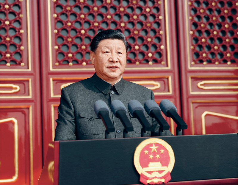 2019年10月1日，慶祝中華人民共和國成立70周年大會在北京天安門廣場隆重舉行。中共中央總書記、國家主席、中央軍委主席習近平發(fā)表重要講話。 新華社記者 鞠鵬/攝